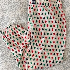 GAP Festive Tree Print Pajama Pants - Red, Green, Black